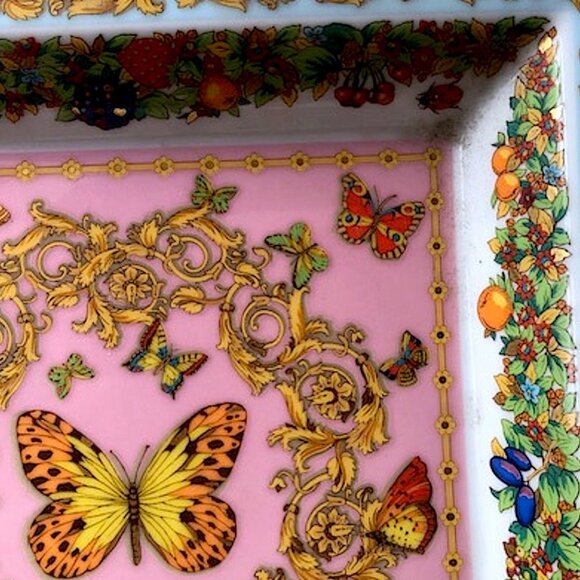 Rosenthal VERSACE Le Jardin de Papilllons Square Dish 22 cm / 8.6" - Picture 4 of 7
